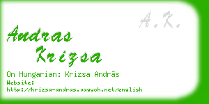 andras krizsa business card