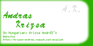 andras krizsa business card